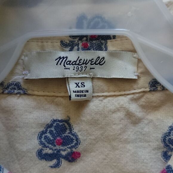 Madewell short Sleeve button down blouse size XS - Picture 7 of 13